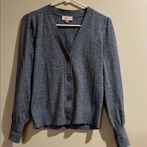 LOFT Outlet Blue Button-Up Cardigan XS NWOT